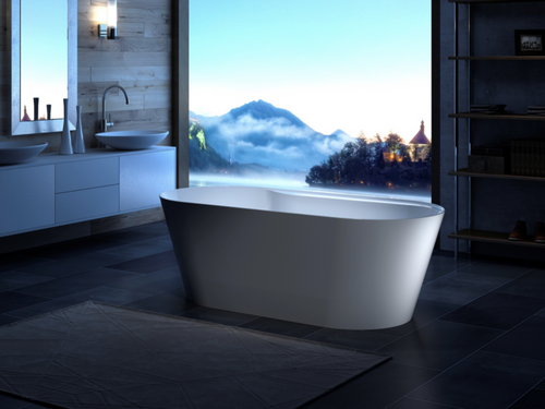 Amur II 72″ Freestanding Deck Mount Faucet Soaking Tub