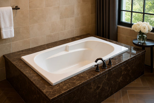 AR6036 – 60″L x 36″W x 18″H – Acrylic Drop In Rectangle Soaking Bathtub