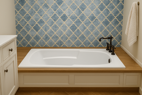AR6532 – 65″L x 32″W x 18.5″H – Acrylic Drop In Rectangle Soaking Bathtub
