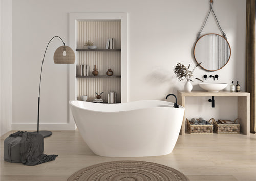 Radiance 69″ Freestanding Deck Mount Faucet Soaking Tub