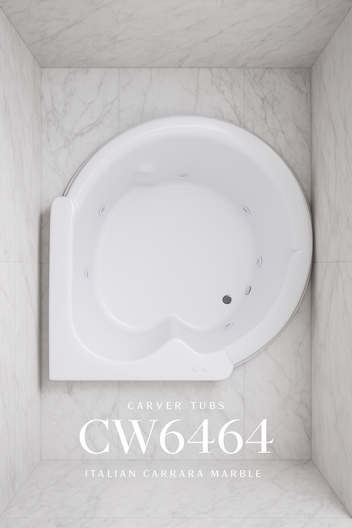 CW6464 - 64” Drop In Acrylic Round Corner Bathtub