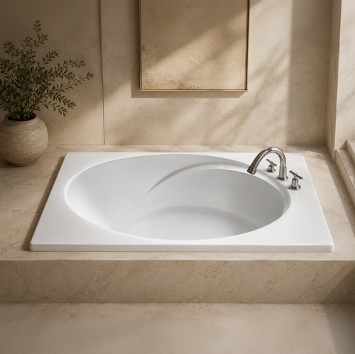 SR6042 – 60″L x 42″W x 19″H – Acrylic Drop In Oval Soaking Bathtub