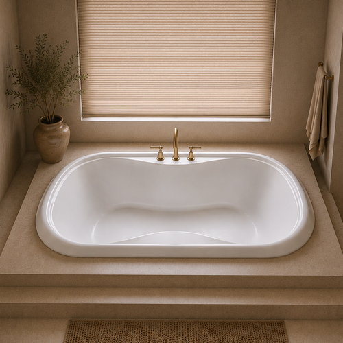 TOD6841 – 68″L x 41″W x 20″H – Acrylic Drop In Oval Soaking Bathtub