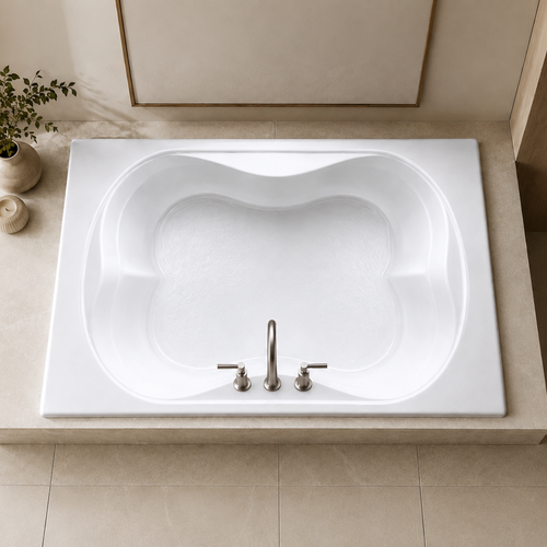 TMS7248 – 72″L x 48″W x 18″H – Acrylic Drop In Two Person Soaking Bathtub