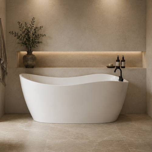 Radiance 69″ Freestanding Deck Mount Faucet Soaking Tub