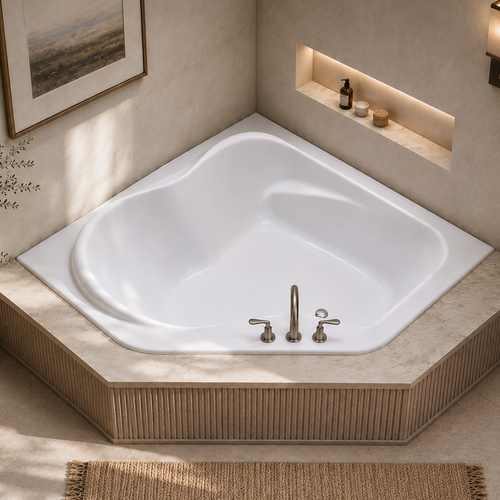 CK5959 – 59″L x 59″W x 20.5″H – Acrylic Drop In Corner Soaking Bathtub