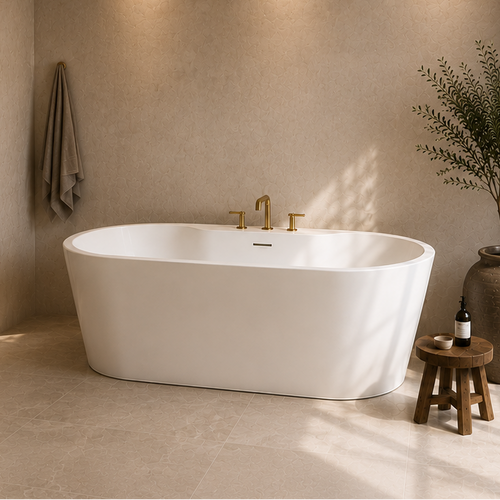 Reflection II 67” Freestanding Deck Mount Faucet Soaking Tub