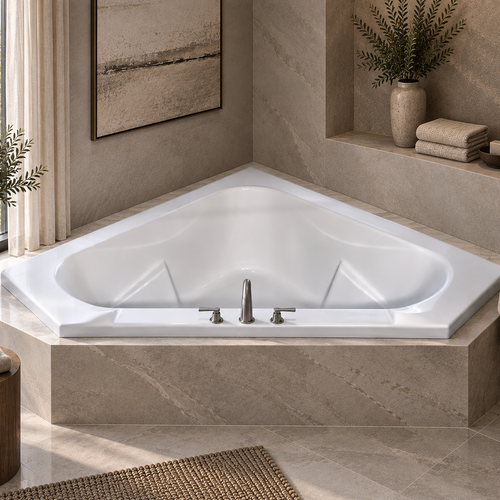 CT6060 - 60″L x 60″W x 19.5″H Acrylic Drop In Corner Bathtub