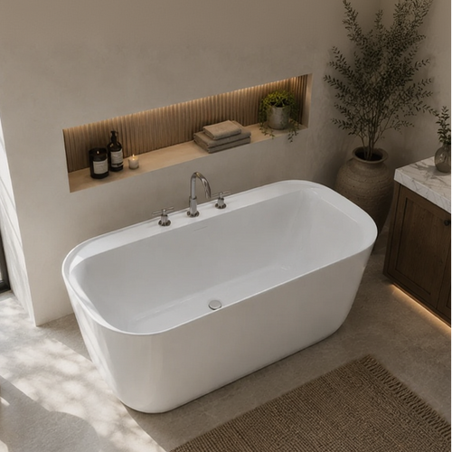 Whisper 67" Freestanding Deck Mount Soaking Tub
