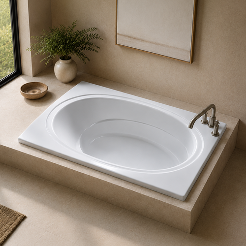 SR7242 – 72″L x 42″W x 19″H – Acrylic Drop In Oval Soaking Bathtub