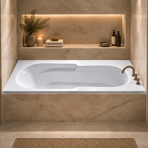 AR7236 – 72″L x 36″W x 18″H – Acrylic Drop In Rectangle Soaking Bathtub