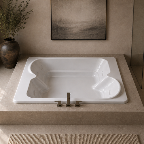 BE7260 – 72″L x 60″W x 19″H – Acrylic Drop In Two Person Soaking Bathtub