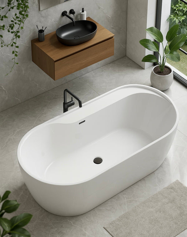 Amur I 70″ Freestanding Deck Mount Faucet Capable Soaking Tub