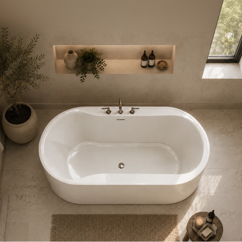 Bella 75" Freestanding Deck Mount Soaking Tub