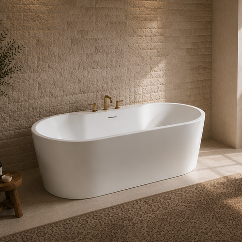 Reflection III 72” Freestanding Deck Mount Faucet Soaking Tub