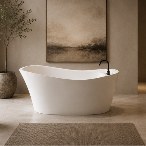 Serenity II 69″ Freestanding Deck Mount Faucet Soaking Tub