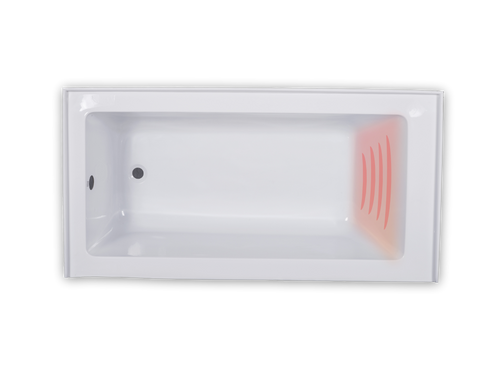 ALL6032 Alcove 60″ x 32″ White Bathtub, Left End Drain with Comfort Warm