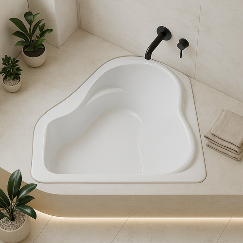 CK5959 – 59″L x 59″W x 20.5″H – Acrylic Drop In Corner Soaking Bathtub