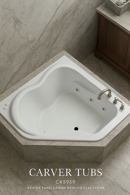 CK5959 – 59″L x 59″W x 20.5″H – Acrylic Drop In Corner Soaking Bathtub