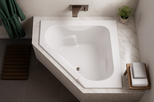 CT6060 - 60″L x 60″W x 19.5″H Acrylic Drop In Corner Bathtub