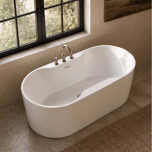 Harmony II 67” Freestanding Deck Mount Faucet Soaking Tub