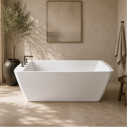 Elysium 67″ Freestanding Deck Mount Faucet Soaking Tub