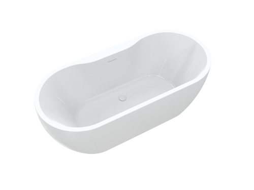 Aiden II 69″ Freestanding Deck Mount Faucet Soaking Tub