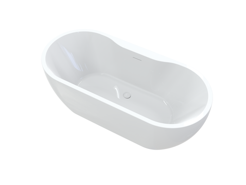 Aiden II 69″ Freestanding Deck Mount Faucet Soaking Tub