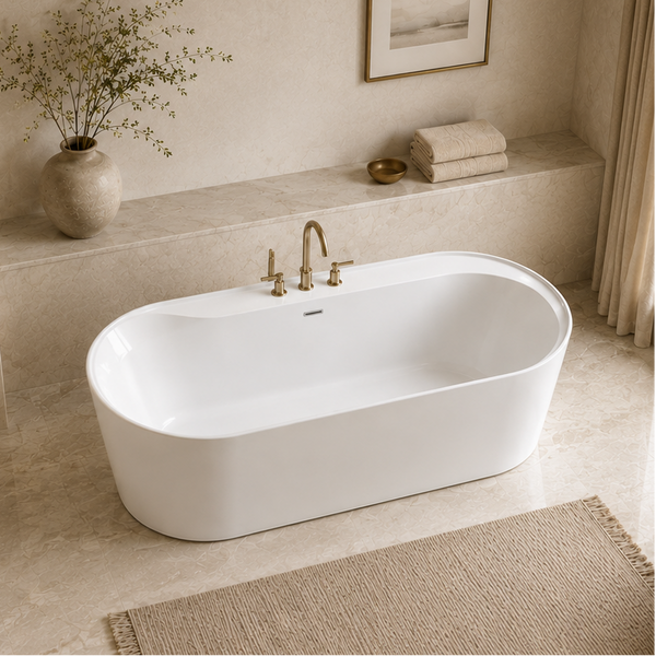 Amur I 70″ Freestanding Deck Mount Faucet Capable Soaking Tub