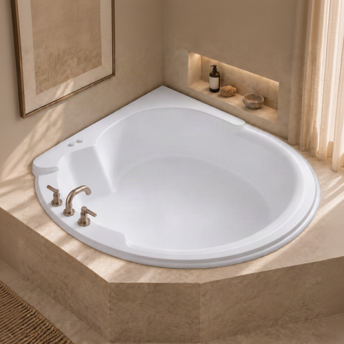CW6464 - 64” Drop In Acrylic Round Corner Bathtub