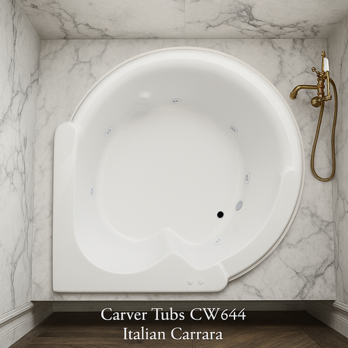 CW6464 - 64” Drop In Acrylic Round Corner Bathtub