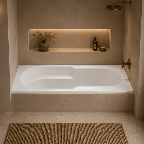 RAR7236 Acrylic Bathtub 72″x 36″x 18″ Drop-In End Drain