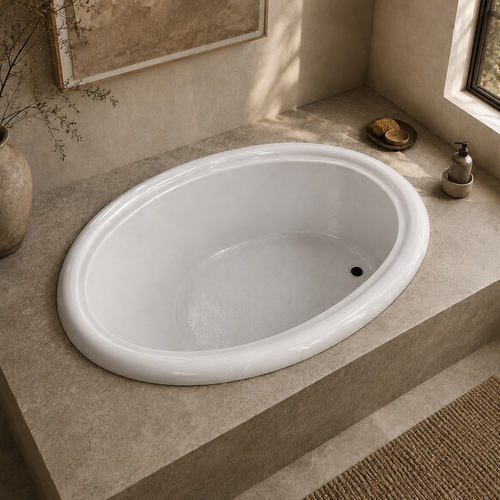DJO5839 – 58″L x 39″W x 18.5″H – Acrylic Drop In Oval Soaking Bathtub