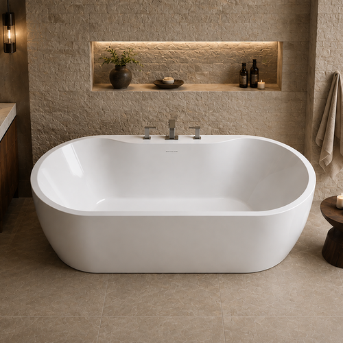 Aiden I 65″ Freestanding Deck Mount Faucet Capable Soaking Tub