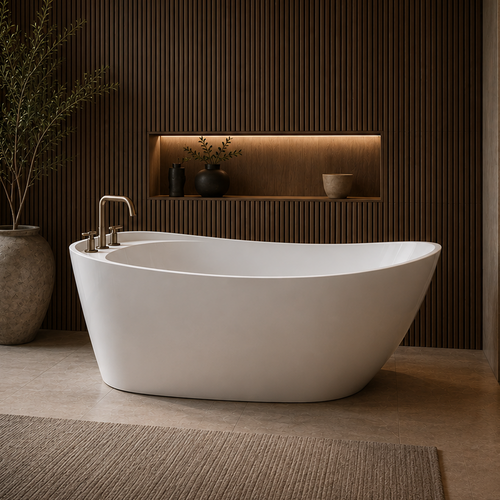 Fiji 67″ Freestanding Deck Mount Faucet Soaking Tub