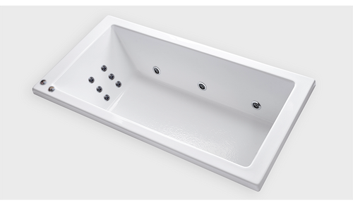 KJ7136 – 71″L x 36″W x 18.5″H – Acrylic Drop In Rectangle Heated Jetted Bathtub