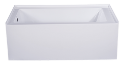 ALL6032 Alcove 60″ x 32″ White Bathtub, Left End Drain with Comfort Warm